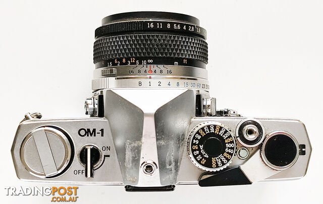 Vintage Olympus OM-1 35mm SLR Camera+F.Zuiko Auto S 50mm/f1.8 Lens - photo 2 of 3