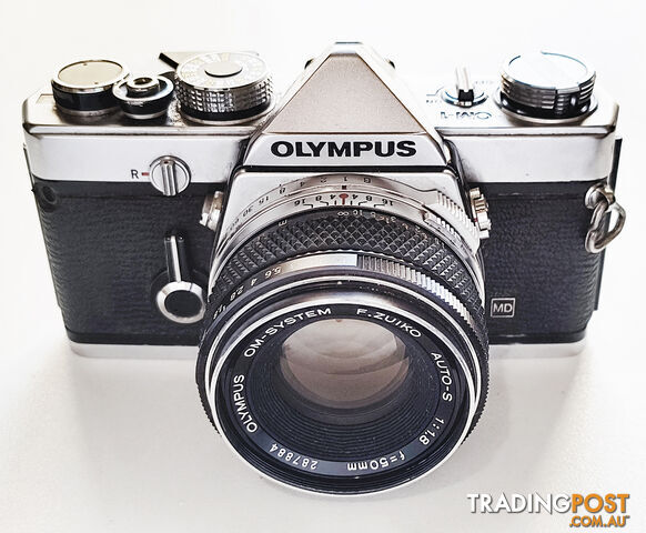 Vintage Olympus OM-1 35mm SLR Camera+F.Zuiko Auto S 50mm/f1.8 Lens