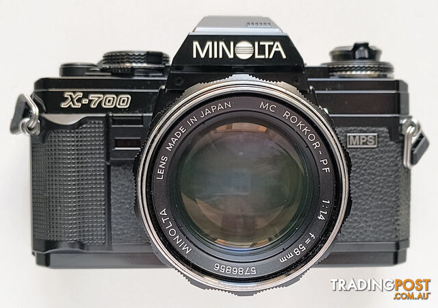 Vintage Minolta X-700 MPS 35mm SLR Camera + MC Rokkor PF 58mm/f1.4 Lens - photo 3 of 3