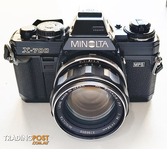 Vintage Minolta X-700 MPS 35mm SLR Camera + MC Rokkor PF 58mm/f1.4 Lens