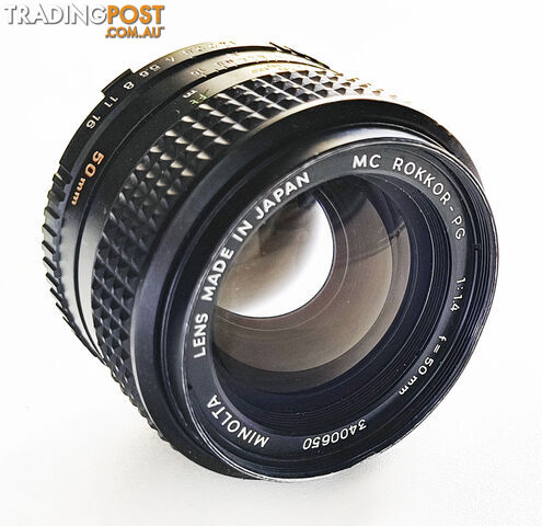 Vintage Minolta MC Rokkor PG 50mm/f1.4 Standard Prime Lens