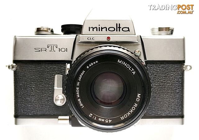Vintage Minolta SRT-101 35mm SLR+MD Rokkor 45mm/f2 Pancake Lens - photo 3 of 3