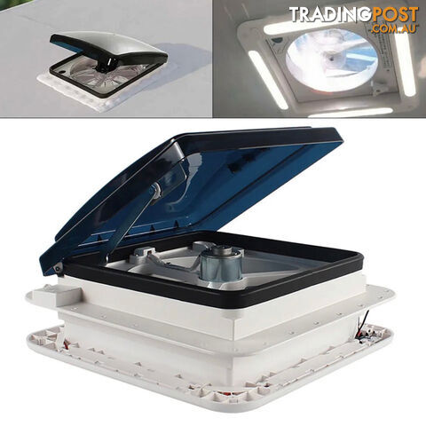 11'' CARAVAN CAMPER WHITE SHOWER ROOF HATCH VENT EXHAUST FAN WITH LED LIGHTS - photo 3 of 4