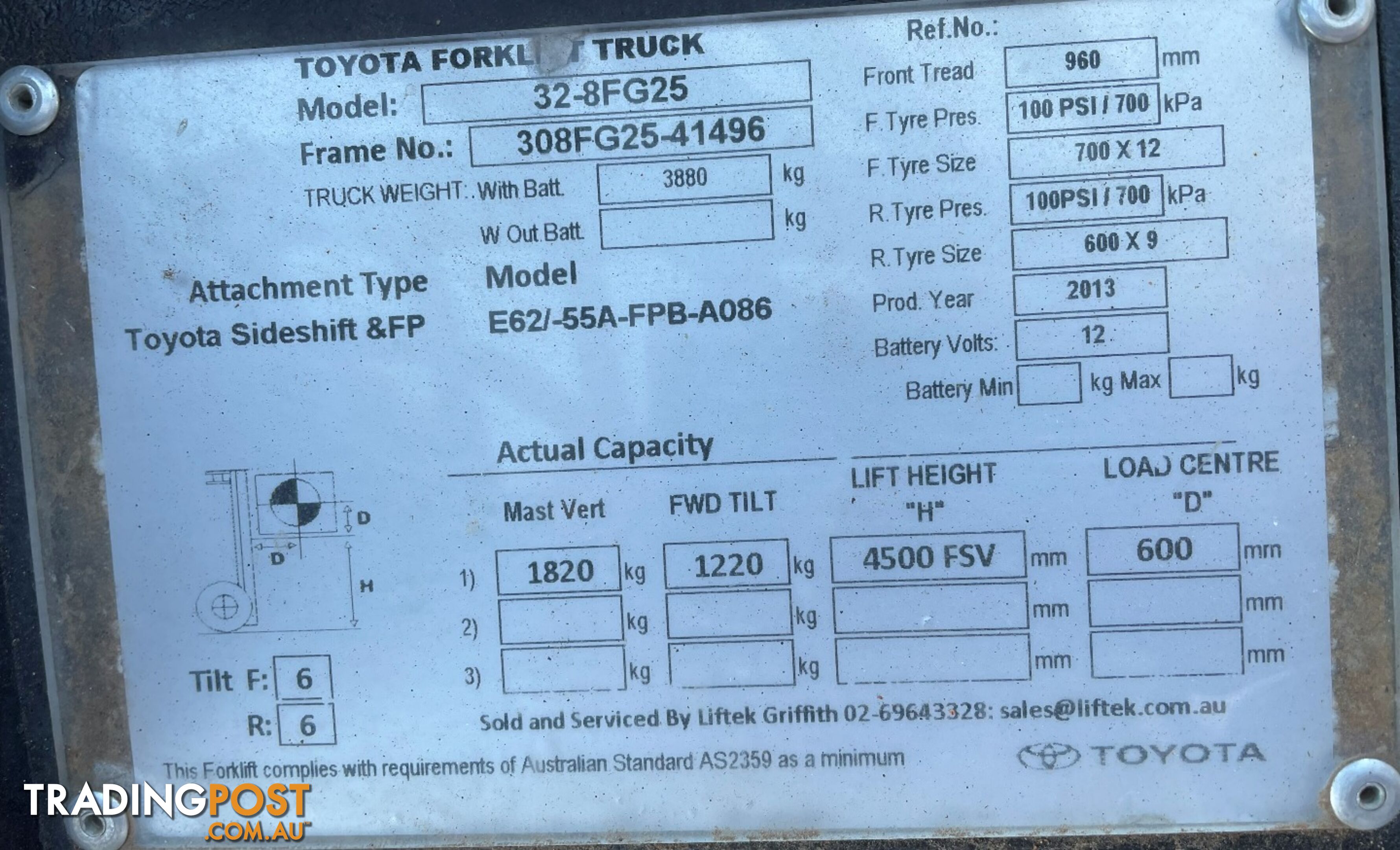 Used Toyota 2.5TON Forklift For Sale