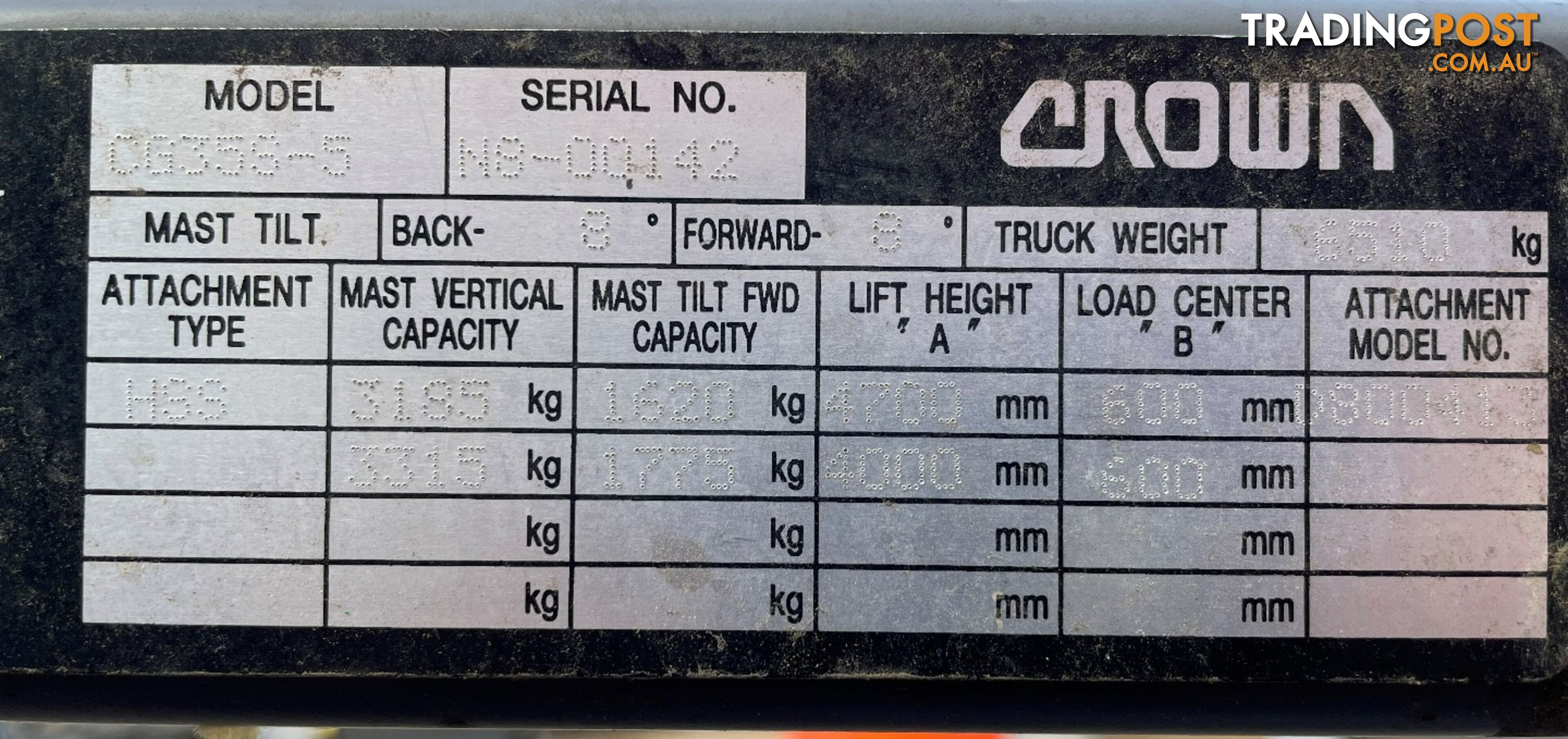 Used Crown 3.5TON Forklift For Sale