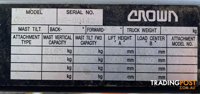 Used Crown 3.5TON Forklift For Sale