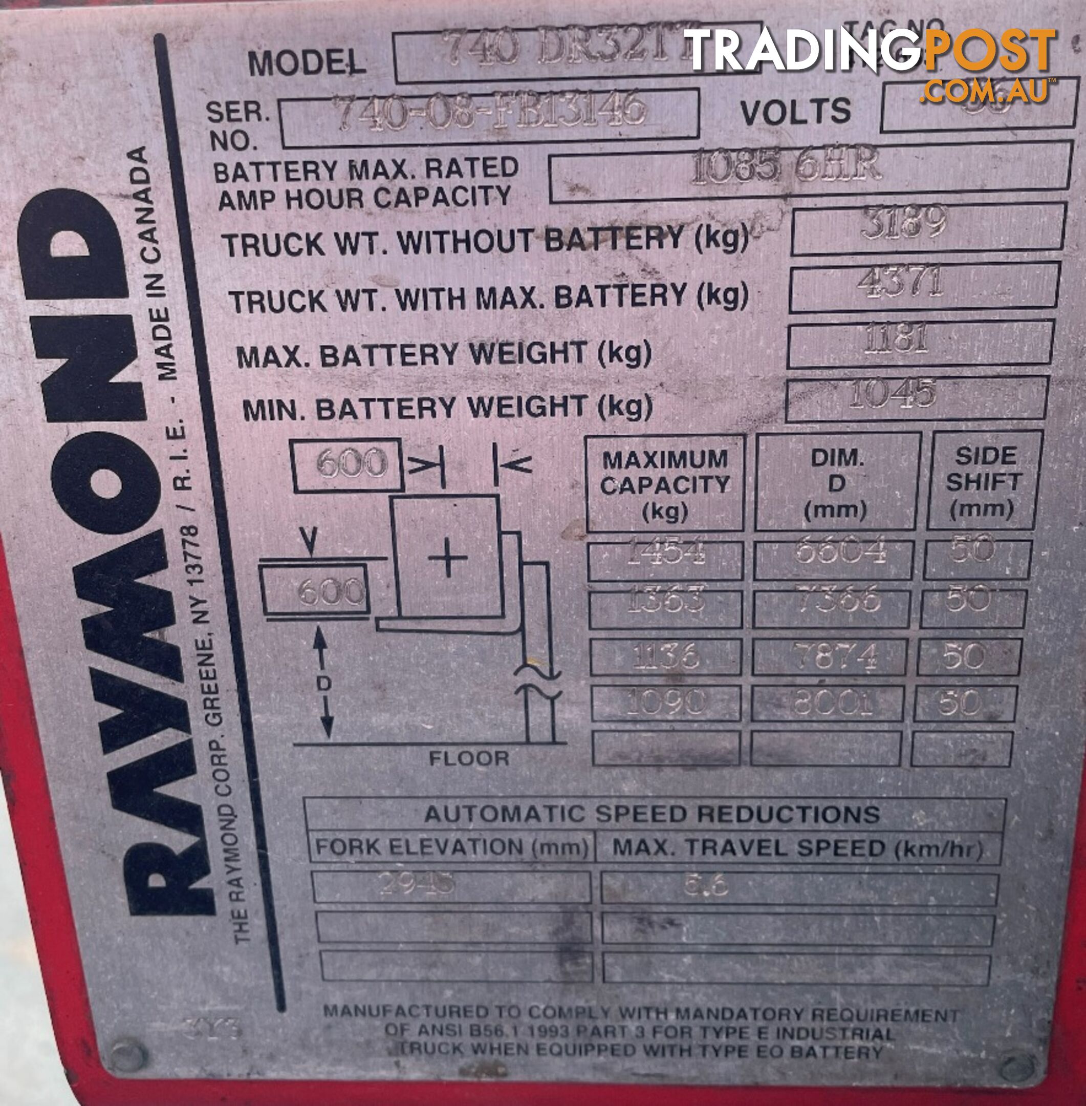 Used Raymond BT Reach Truck For Sale