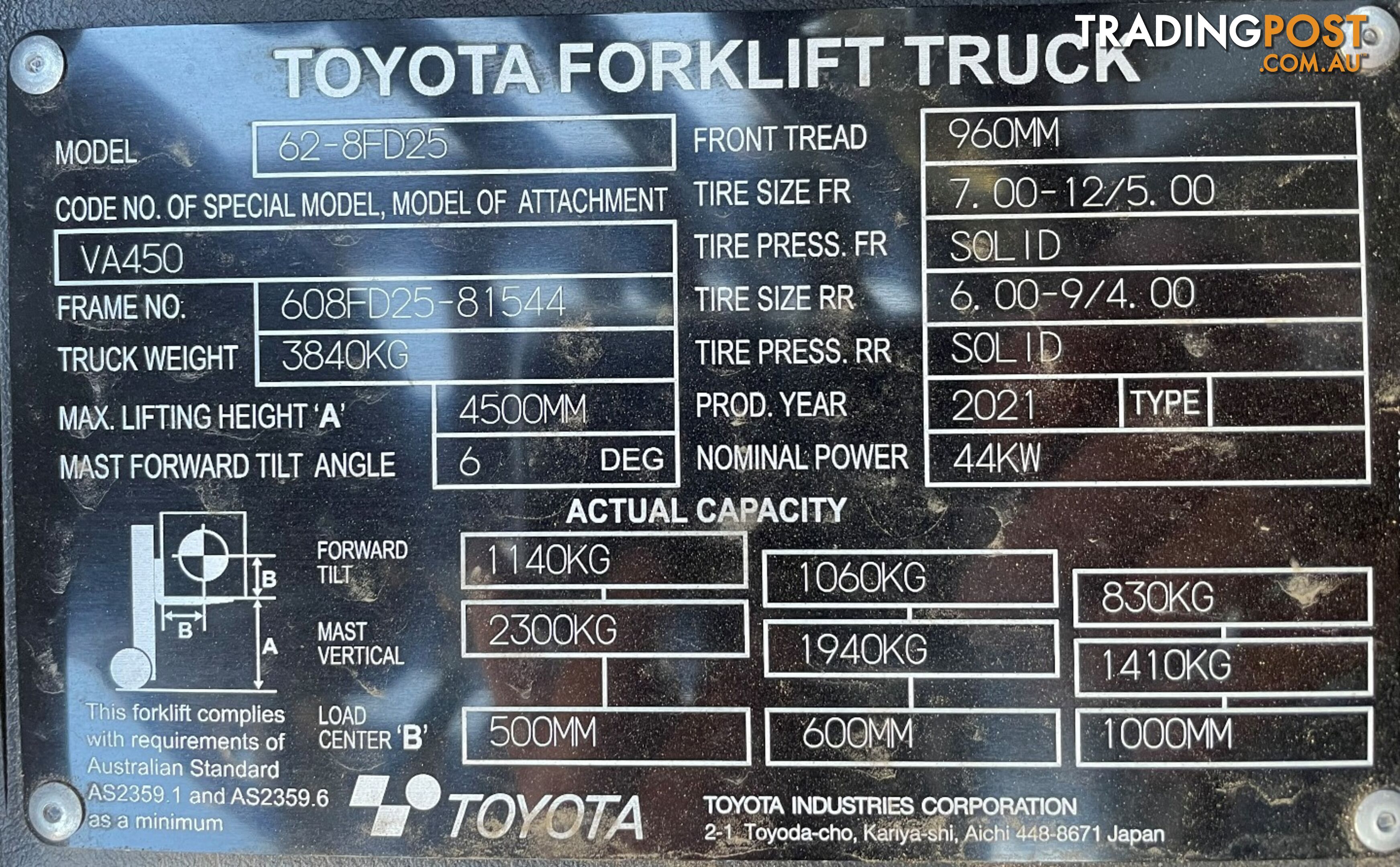 New Toyota 2.5TON Forklift For Sale