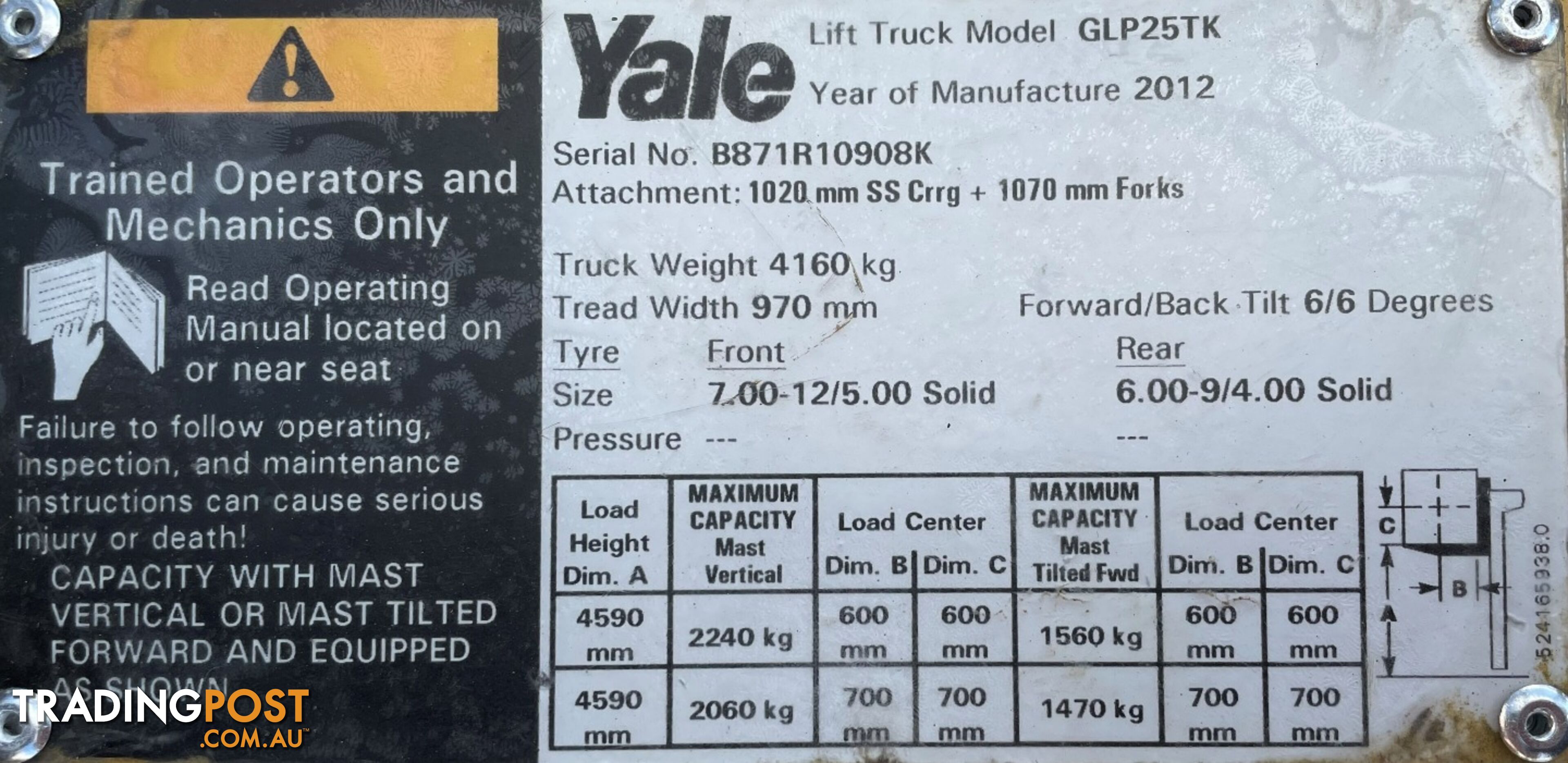 Used Yale 2.5TON Forklift For Sale