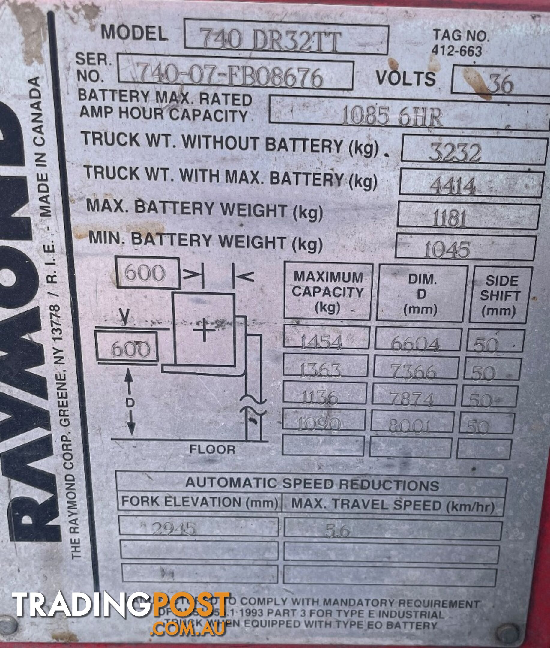 Used Raymond BT Reach Truck For Sale