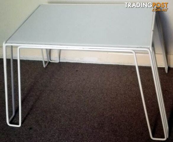 metal frame glass top bed table H315mm L430mm W300mm