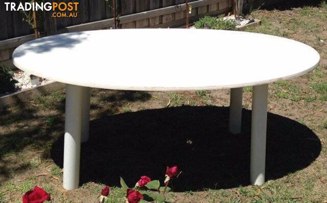 oval glass fibre garden table, L1800mm W1200mm