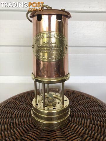 British Coal Miners Safety Lamp: Vale Aberaman Colliery, Wales UK – Beautiful Genuine Antique