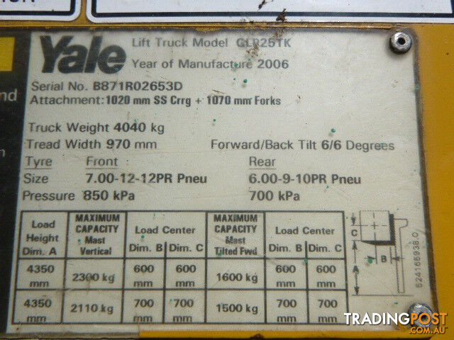 Yale GLP025 Std Forklift Forklift - photo 3 of 16