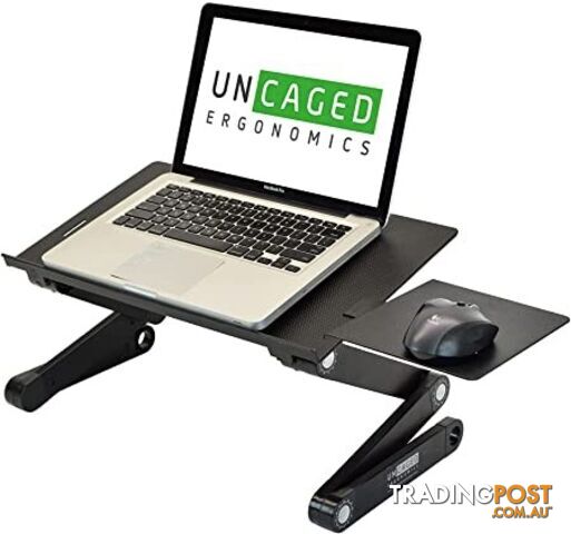 UNCAGED ERGONOMICS Best Adjustable Laptop Cooling Stand & Lap Desk. NB: Mis