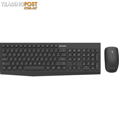 PHILIPS Wireless Keyboard and Mouse Combo, Black, C323.