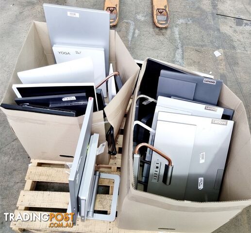 Box of USED/UNTESTED Lenovo Computers