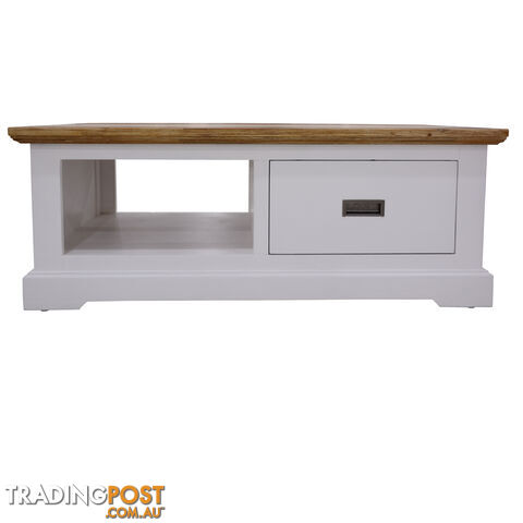 Orville Coffee Table 120cm 1 Drawer Solid Acacia Timber Wood
