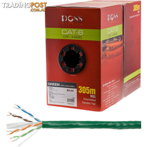 C6RGRN 305M CAT6 SOLID CABLE GREEN SOLD AS 305M ROLL ONLY