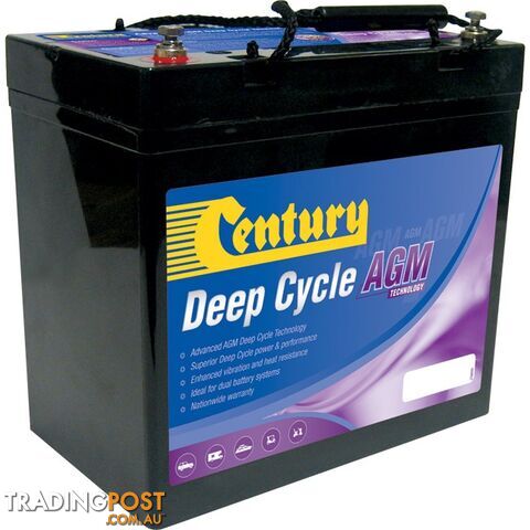 C12-55DA 12V 55AH ABSORBED GLASS MAT AGM DEEP CYCLE BATTERY CENTURY