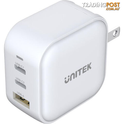 P1108AWH 3 IN 1 GAN 66W USB TRAVEL CHARGER WHITE