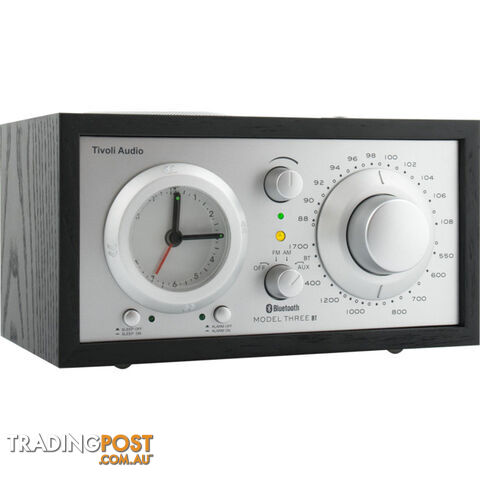 M3BTBLK MODEL THREE AM/FM CLOCK RADIO WITH BLUETOOTH- BLACK / SILVER