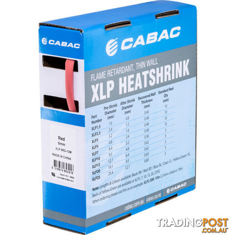 HS4.8RED-10M 4.8MM X 10M HEAT SHRINK BOX RED