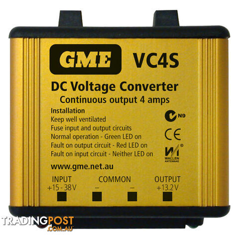 VC4S 4 AMP DC-DC VOLTAGE CONVERTER GME INPUT 15-38V TO 12V REDUCE