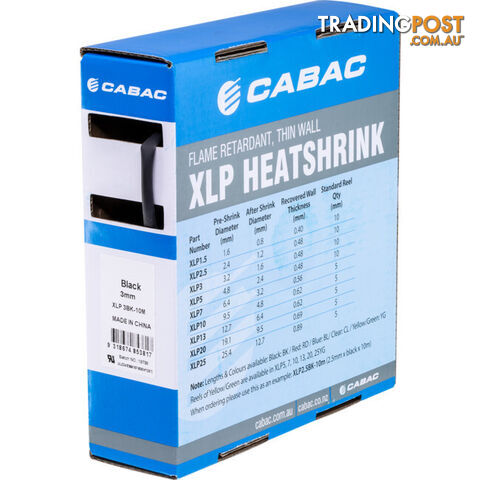HS3.2BLK-10M 3.2MM X 10M HEAT SHRINK BOX BLACK