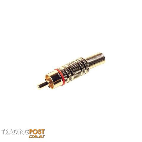 PD2952 RCA PLUG GOLD RED SPRING PROTECTION