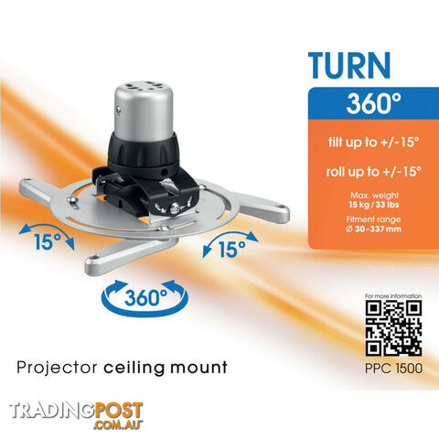 PPC1500S SILVER CEILING PROJECT MOUNT 15KG VOGELS - photo 4 of 7