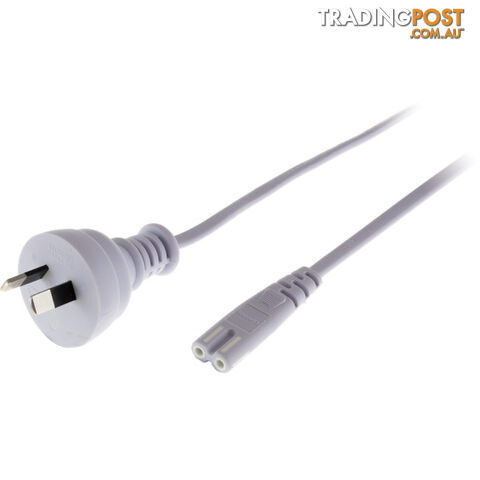 720ACW 240V AC MAINS TO FIG 8 - 2M IEC-C7 ROUND FIG8 WHITE