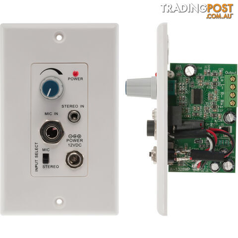 PRO1328WP AUDIO AMPLIFIER WALL PLATE MICROPHONE AND STEREO CLASS D
