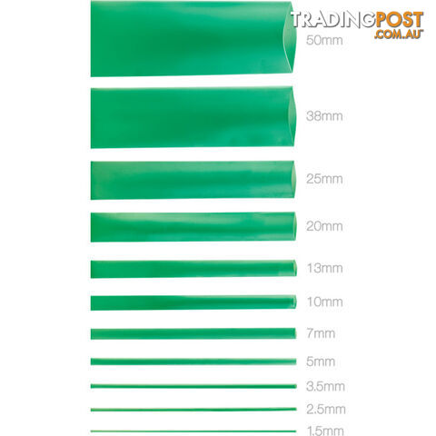 HS38GRN 38MMX1.2M HEAT SHRINK - GREEN HSGN135