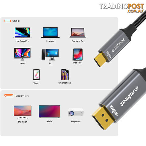 LC8024 1.8M 8K USB-C TO DISPLAYPORT TOUGHLINK - photo 4 of 6