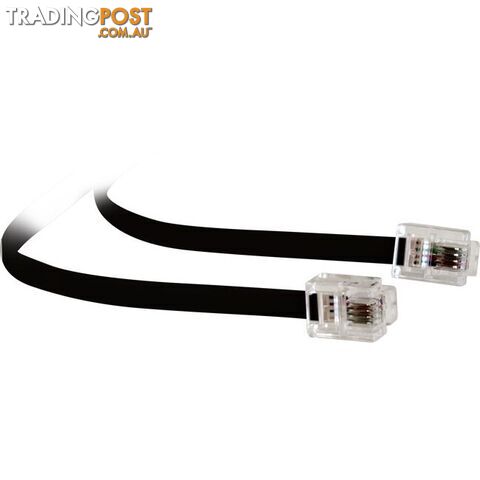 LC0051/BLK 2MT MODULAR PLUG LEAD - BLACK RJ12 LINE CORD 6P4C TEL5150