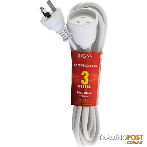 EXL3M 3M POWER EXTENSION LEAD WHITE DOSS