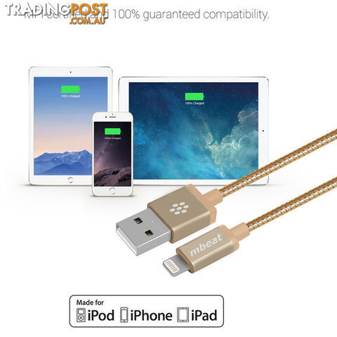 ICA-GLD 1.2M LIGHTNING CABLE GOLD MFI TOUGHLINK