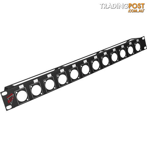 LPF112T 1RU 12 CHAN PRE PUNCHED PANEL RACK D MOUNT XLR CONNECTORS