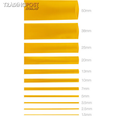 HS2.5YEL 2.5MMX1.2M HEAT SHRINK -YELLOW HSYW135