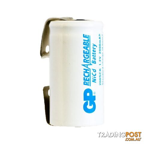 GP200SCT 2000MAH 1.2V NICAD SUB C WITH TAGS RECHARGEABLE BATTERY GP