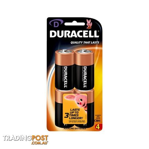 MN1300B4 D' ALKALINE DURACELL BATTERY COPPER TOP PK4