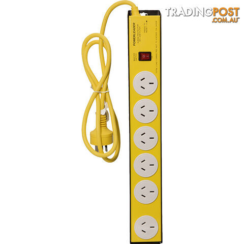 L54222 6 WAY METAL POWERBOARD YELLOW HEAVY DUTY - photo 1 of 1