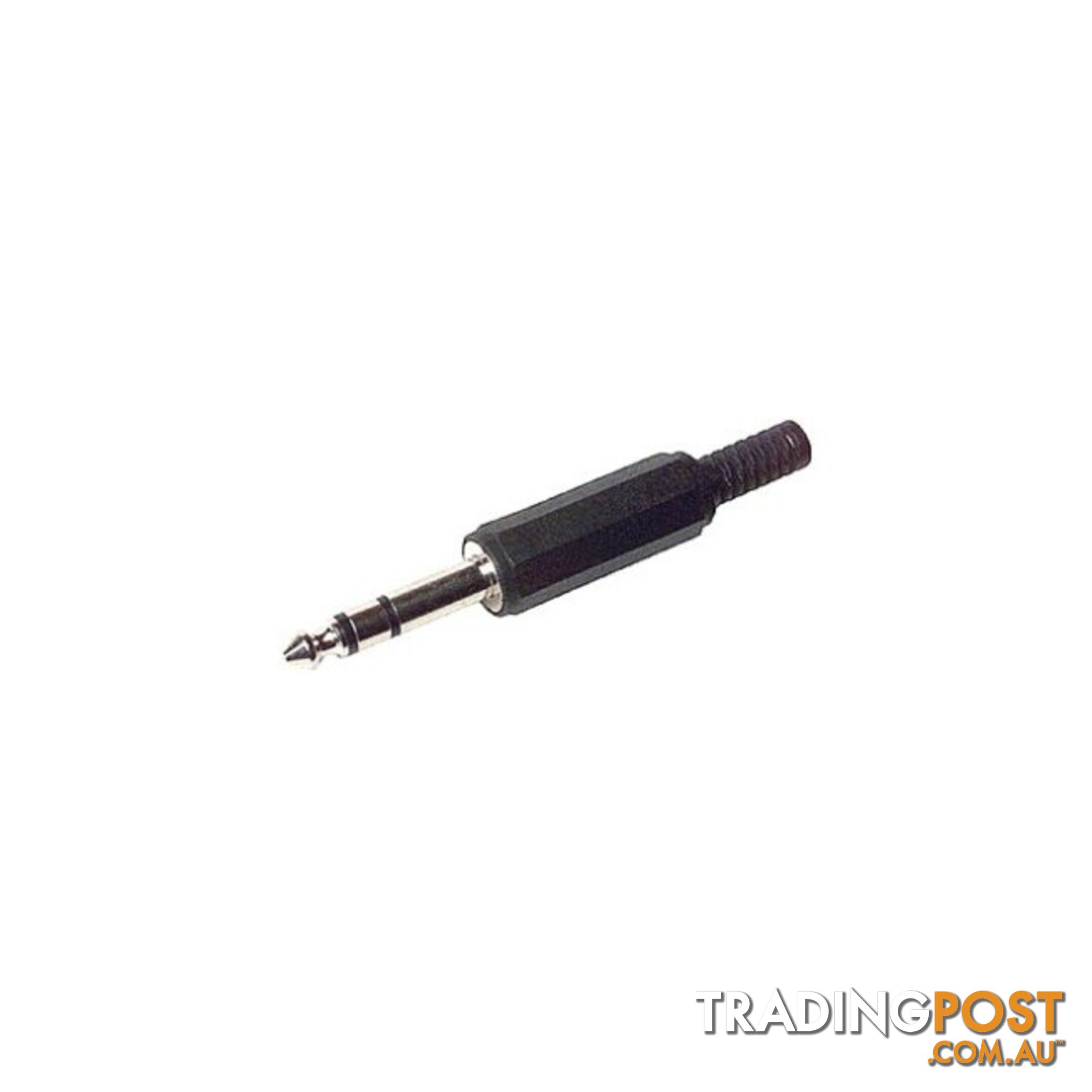 PD1432 6.3MM STEREO PHONO PLUG BLACK PLASTIC