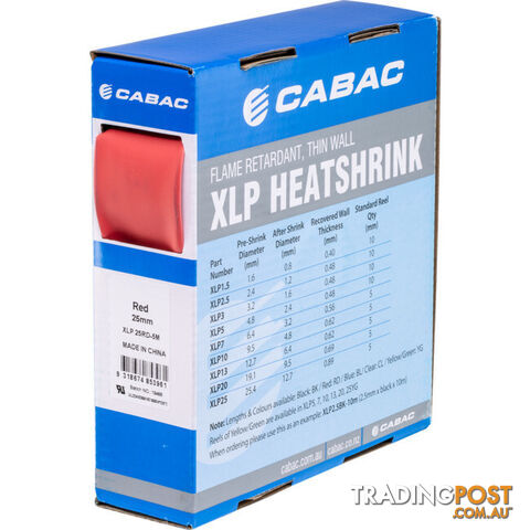 HS25.4RED-5M 25.4MM X 5M HEAT SHRINK BOX RED