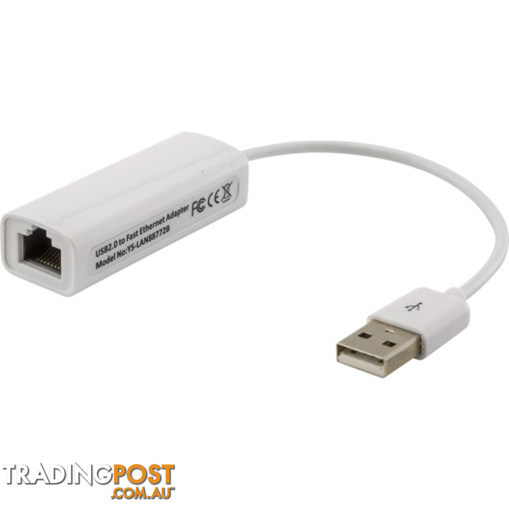 UPRS2 USB2 ETHERNET ADAPTOR USB-A PLUG TO RJ45 SOCKET LAN
