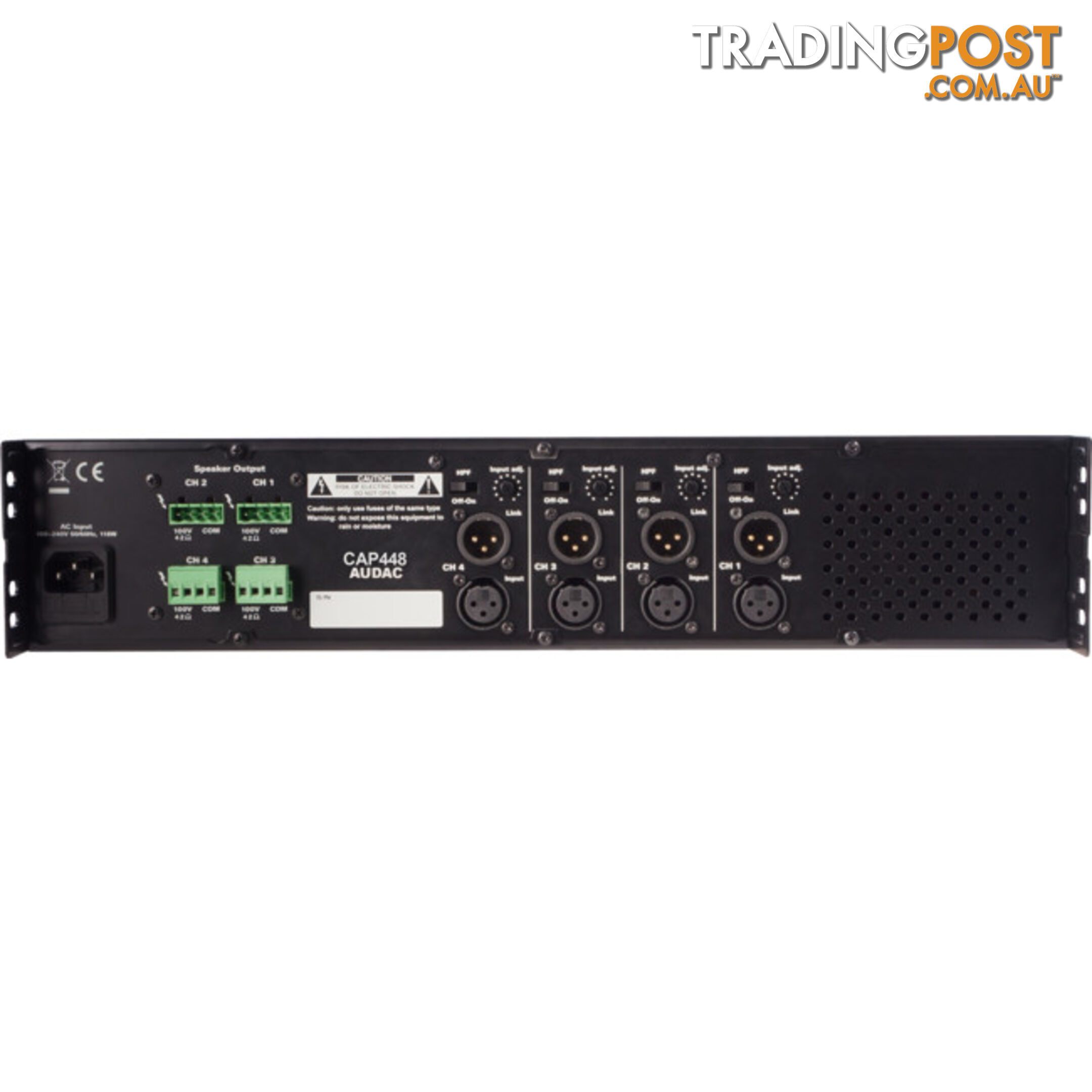 CAP448 4X 480W 100V QUAD POWER AMP AUDAC