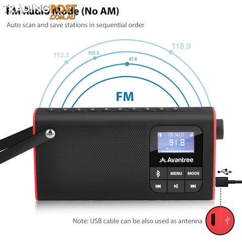 SP850 BLUETOOTH PORTABLE FM RADIO SPEAKER SD CARD LED BATTERY - photo 3 of 6