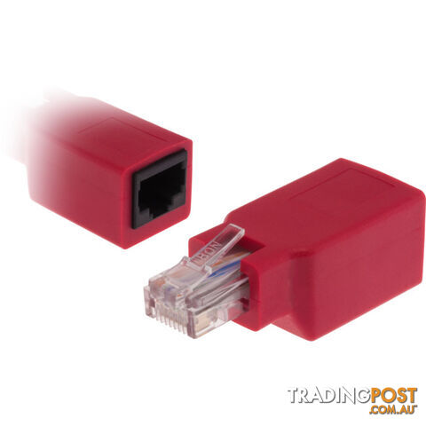 PK4045 RJ45 CAT6 CROSSOVER ADAPTOR RED