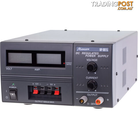 NP9615G 5AMP 0-30V DC POWER SUPPLY DIGITAL BENCH TOP DARK GREY